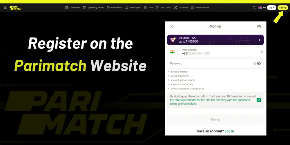 How to Register on the Parimatch Website