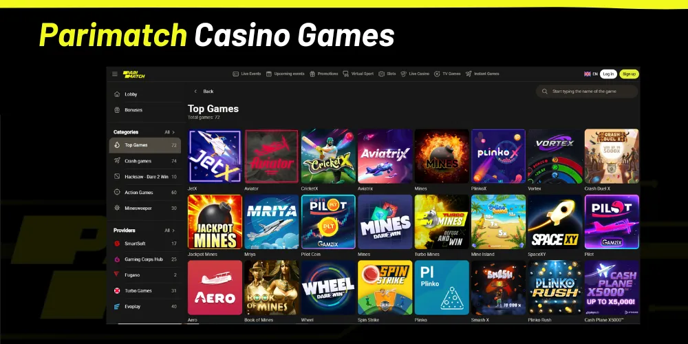 Parimatch Casino Games